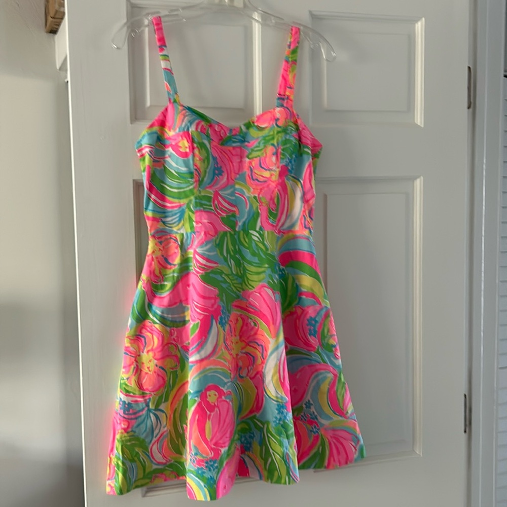 Lilly Pulitzer Mini green Pink Dress size 4 new no tags